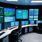 원자력 실무 경험 공유 - **Modern Nuclear Power Plant Control Room: Precision and Expertise**
A wide-angle, brightly lit ...